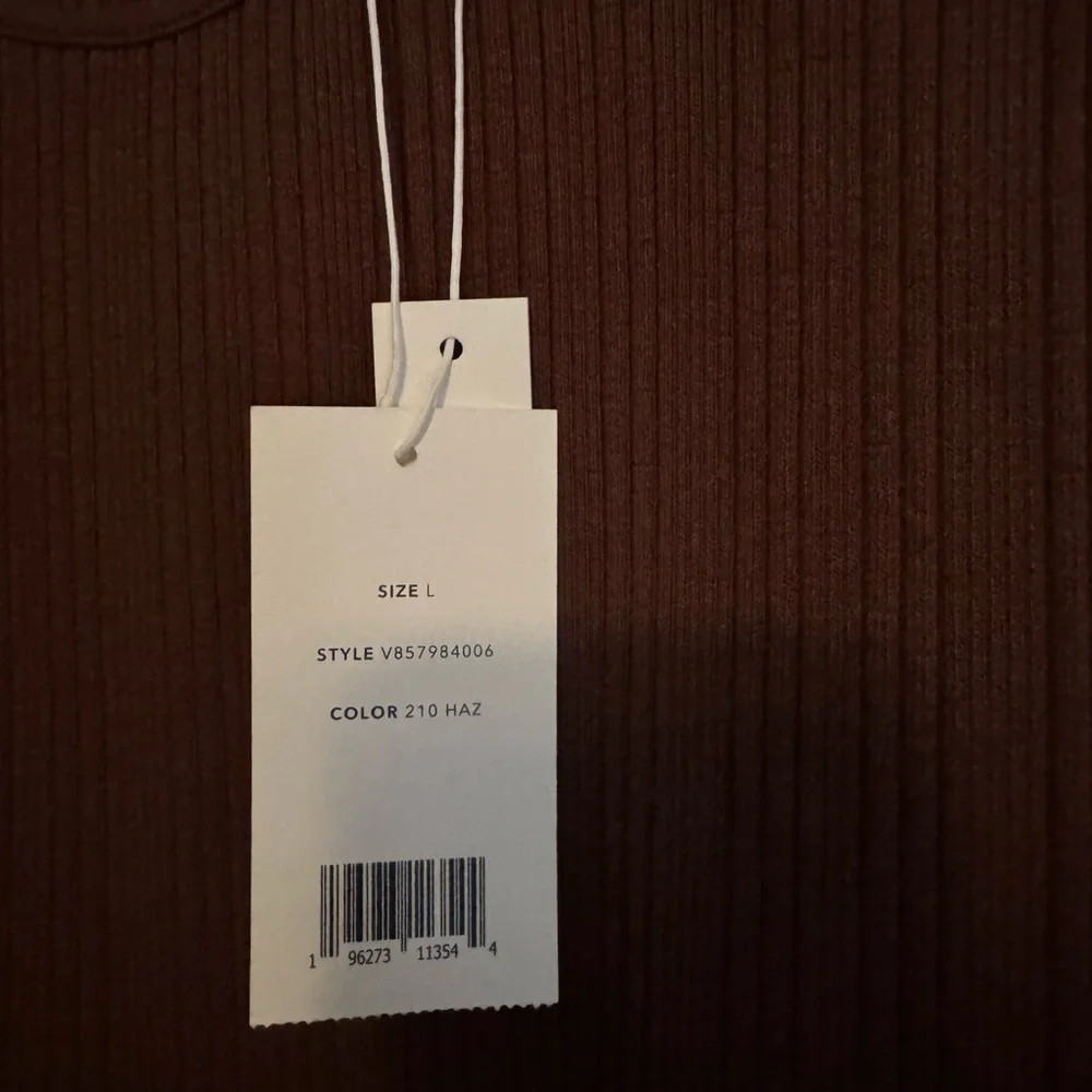 NWT Vince Brown Ribbed Midi Dress - Picture 5 of 7